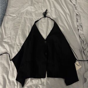 Elegant Black Halter Vest